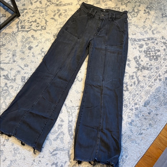 7 For All Mankind Black Wash Jeans - Picture 2 of 12